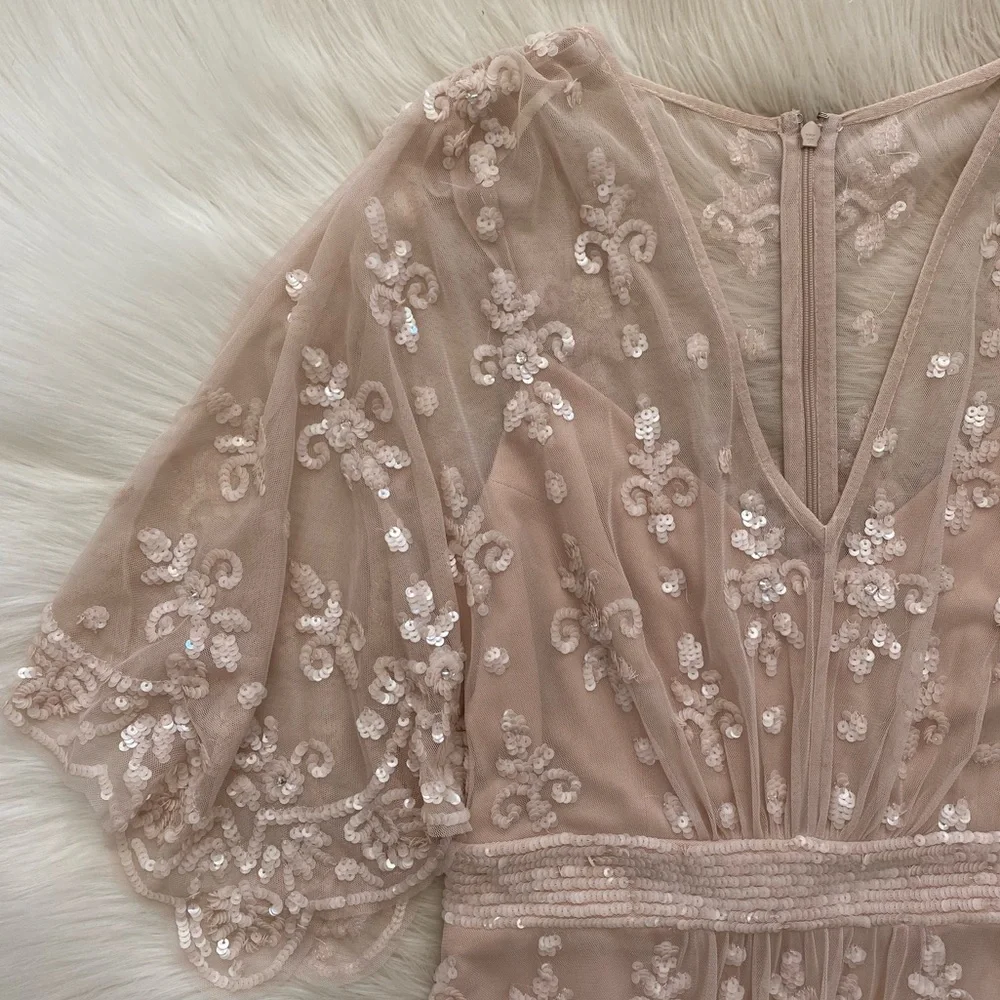 Mac Duggal Blush Pink Embroidered Maxi Dress - Picture 6 of 14